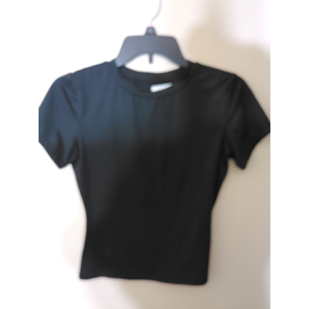 Unbranded T-Shirt Women XL Black Crewneck Short Sleeve Slim Fit Minimalist Basic